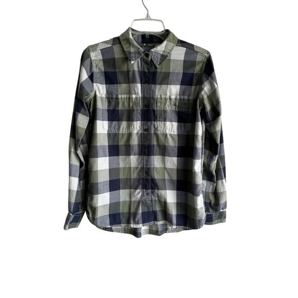 Carhartt‎ Fairview Plaid Shirt Women Small 4/6 Button Up Roll Tab Sleeve Pocket - Picture 1 of 11